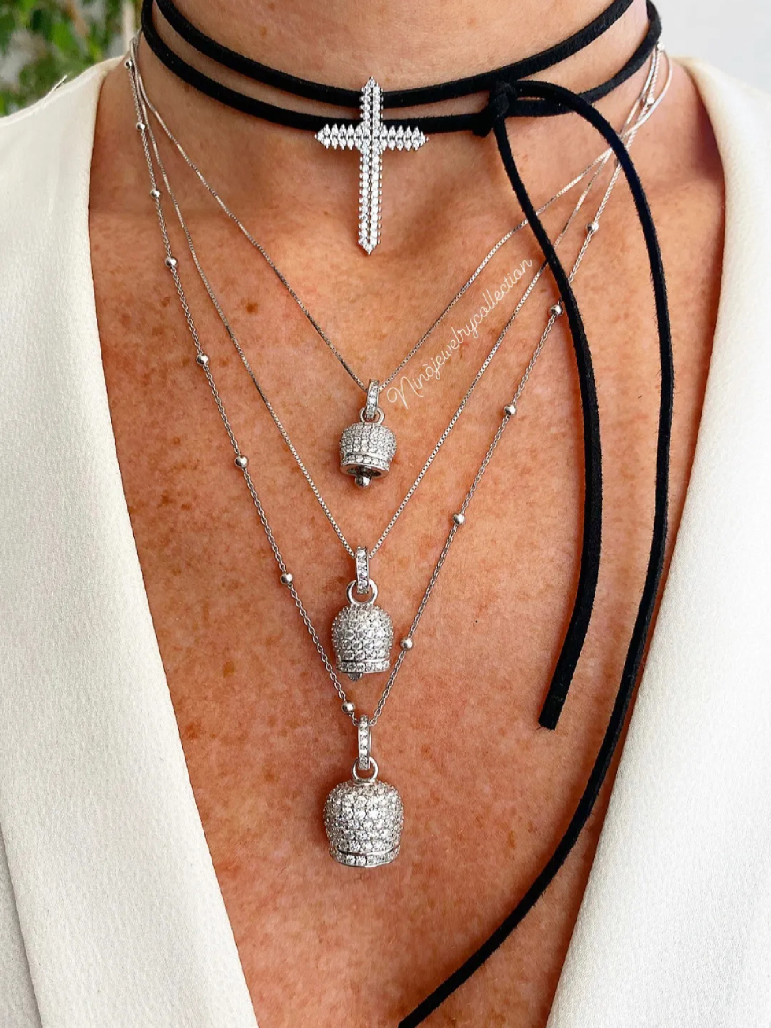 Collana campanella big in zirconi - immagine 2