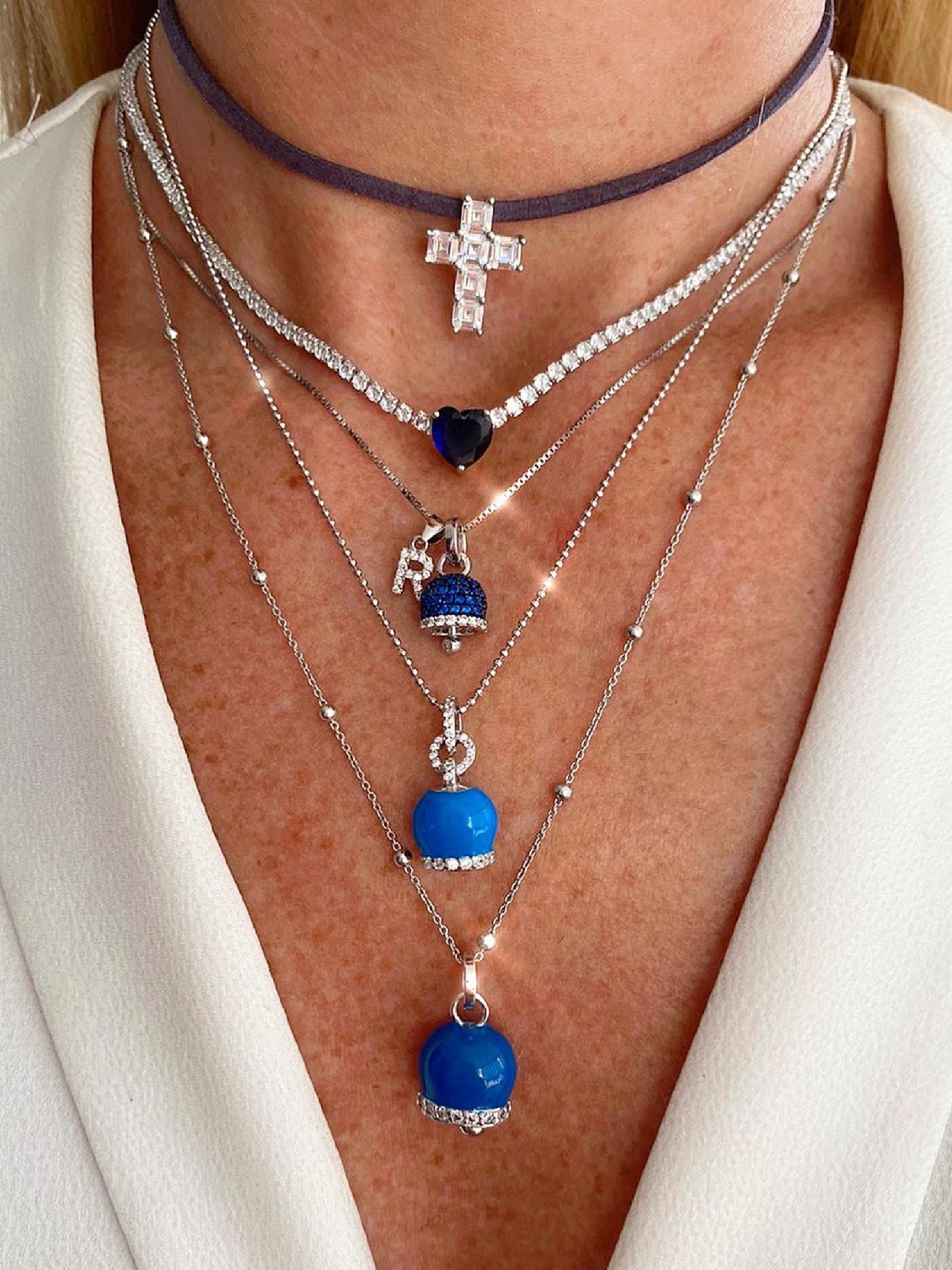 Collana campanella e lettera personalizzabile - immagine 5