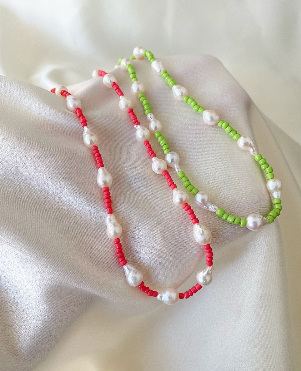 Collana corallini con perle barocche