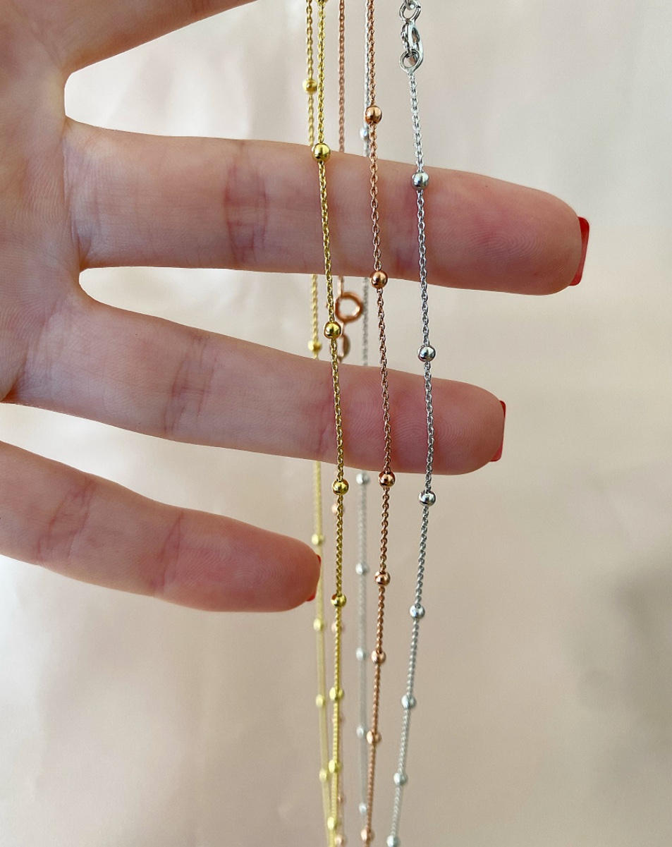 Collana sfere o liscia o forzatina - immagine 3