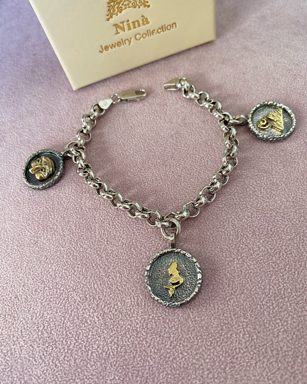 Bracciale Napoli personalizzabile con 3 ciondoli a scelta - immagine 4