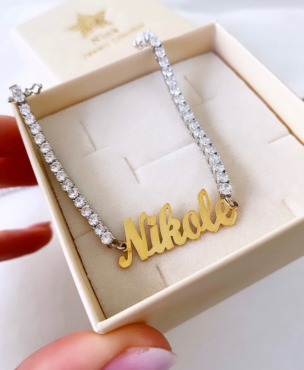 Bracciale tennis con nome personalizzabile