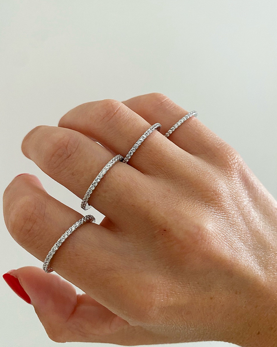 Anello veretta sottile genziana
