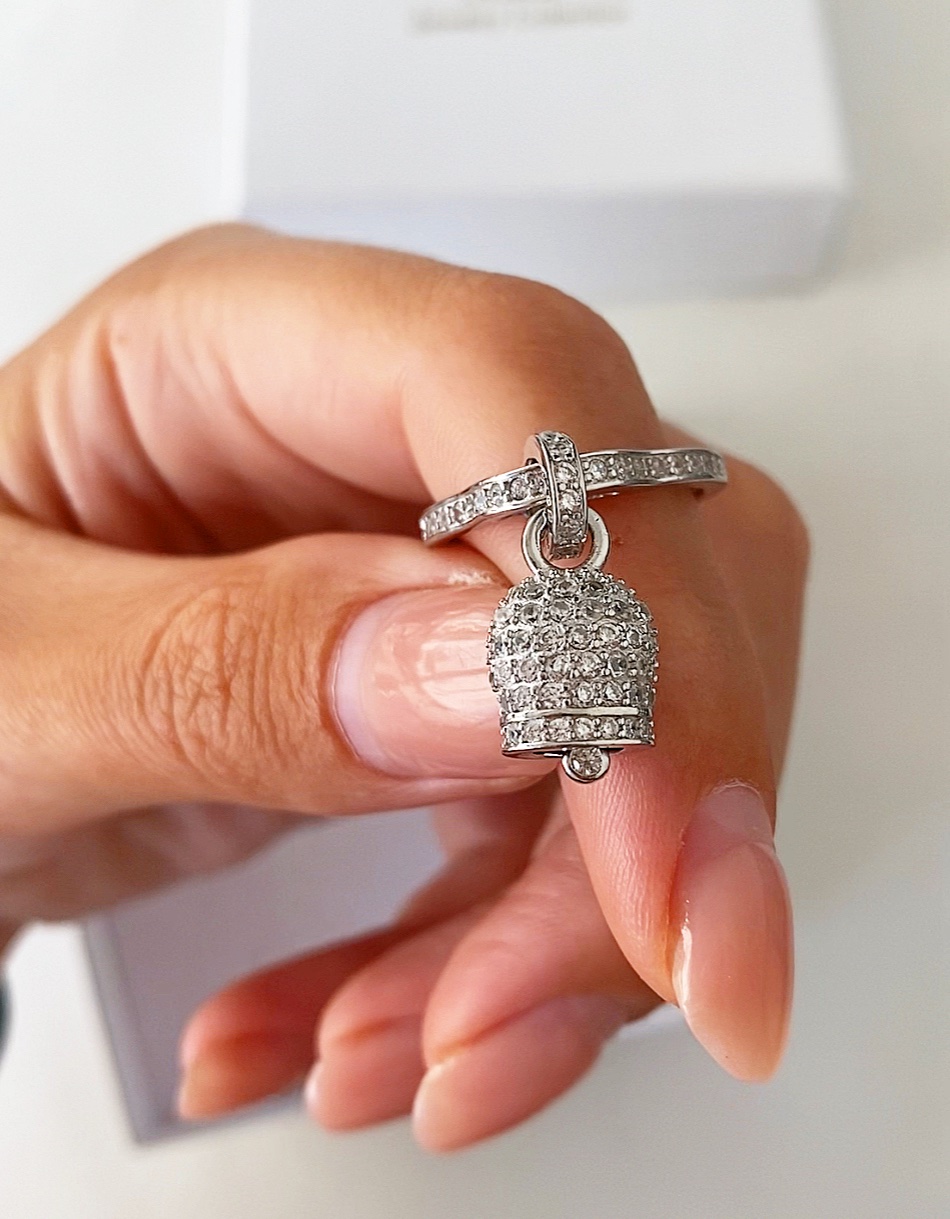 Anello campanella media in zirconi