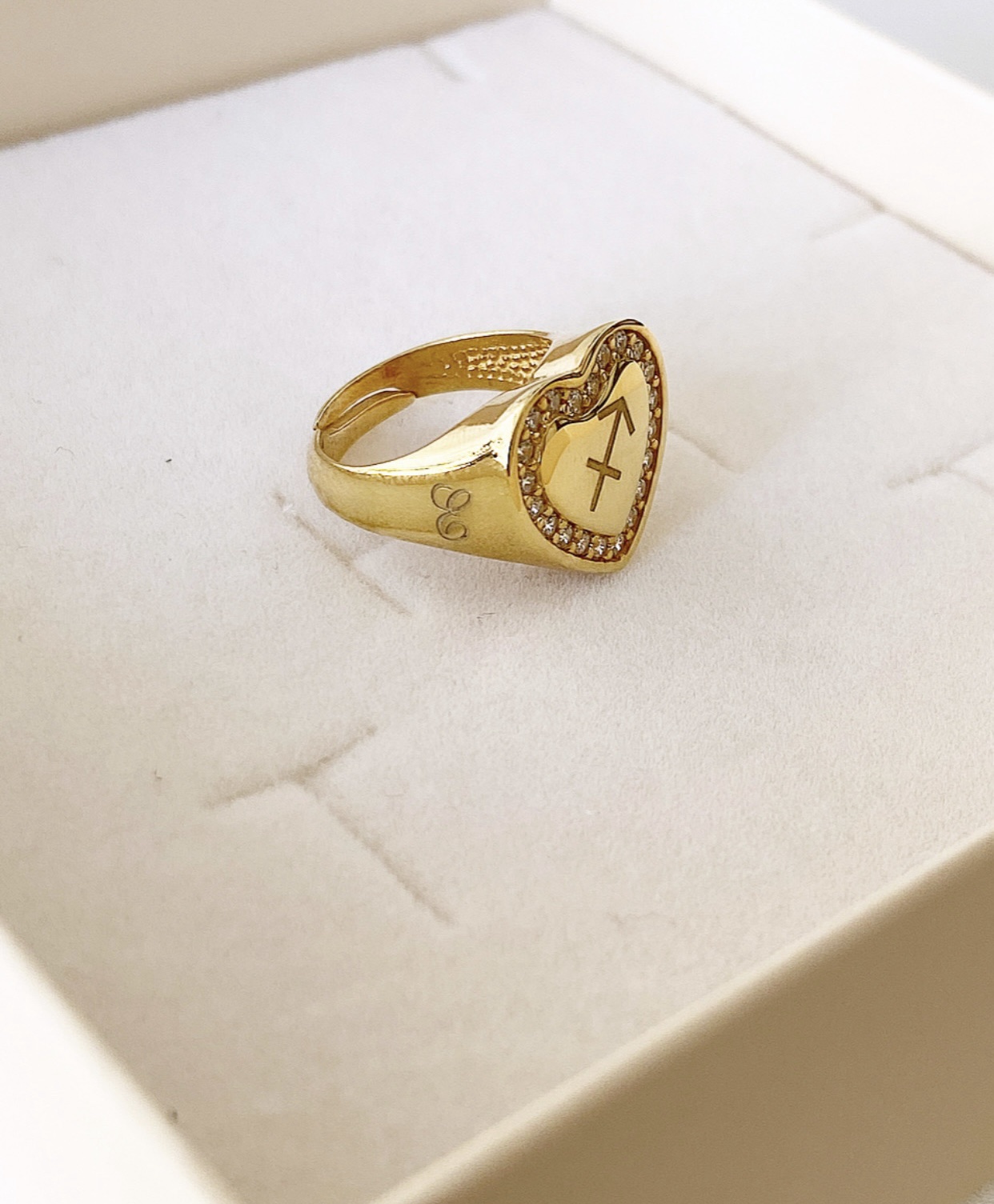 Anello chevaliere personalizzabile con segno zodiacale , data e lettera Estefania - immagine 4
