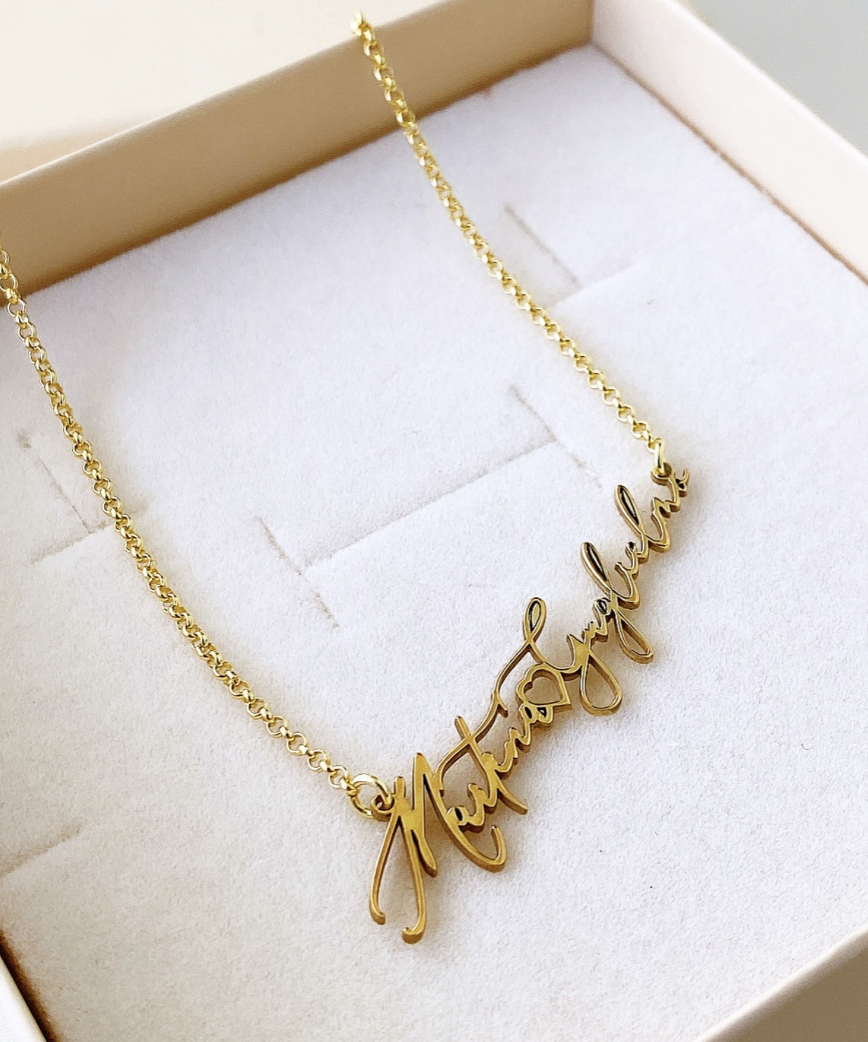 Collana personalizzabile con due nomi sottili Lucilla - immagine 3