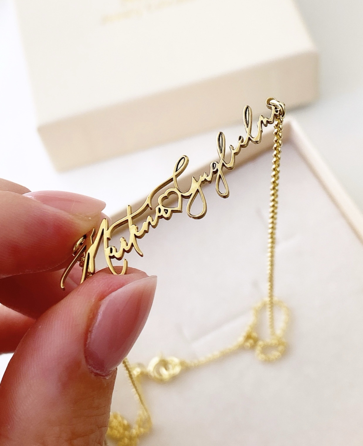 Collana personalizzabile con due nomi sottili Lucilla