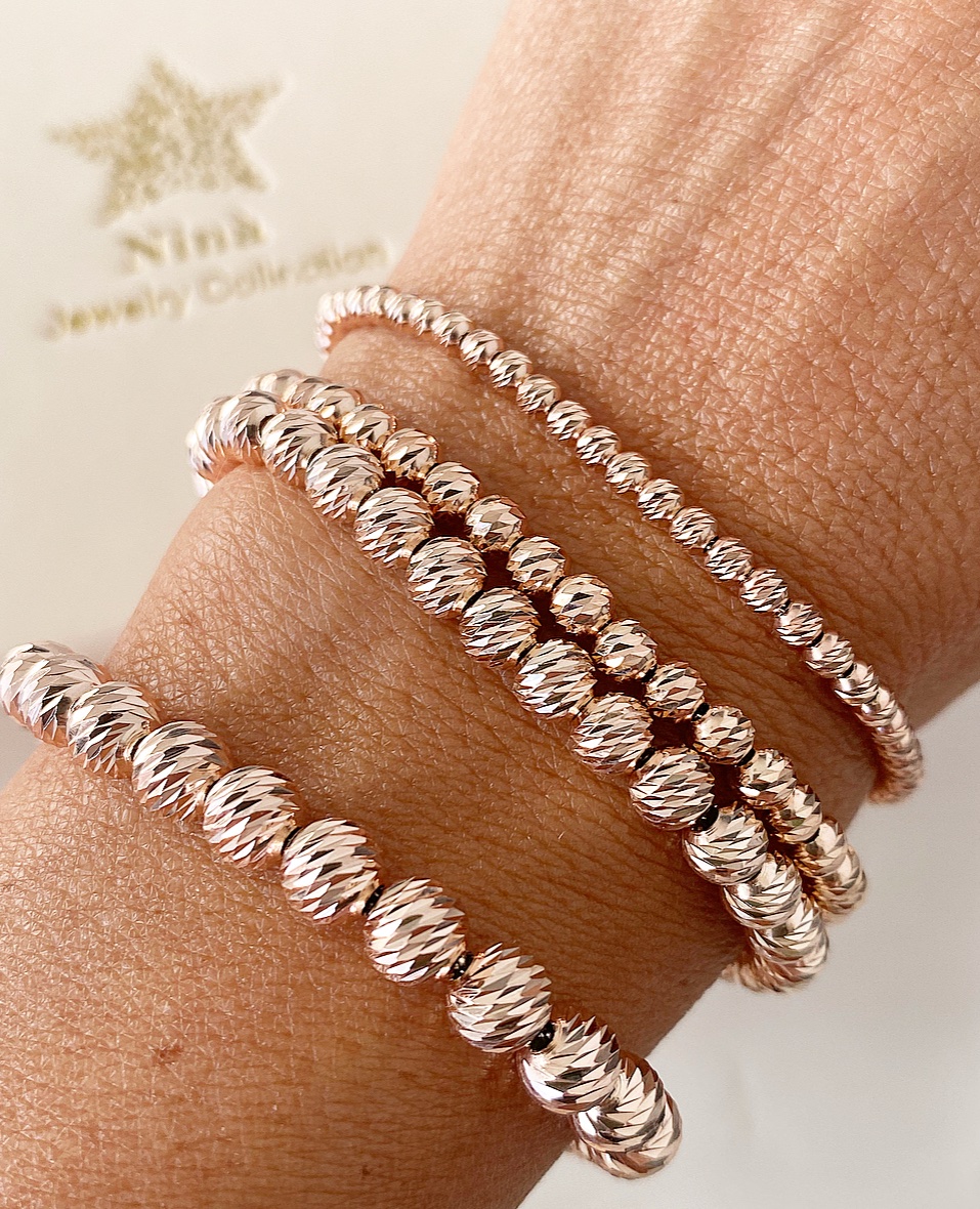 Bracciale sfere diamantate 4 mm - immagine 3
