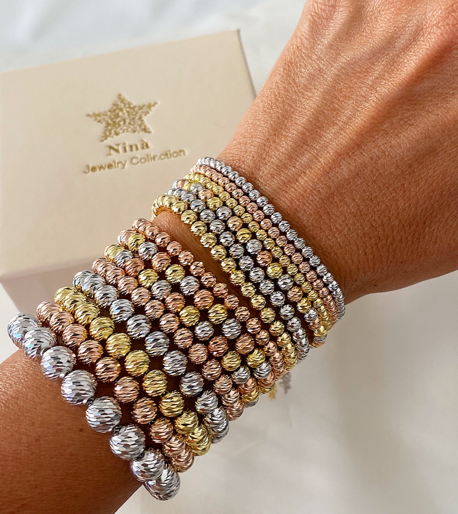 Bracciale sfere diamantate 3 mm - immagine 2