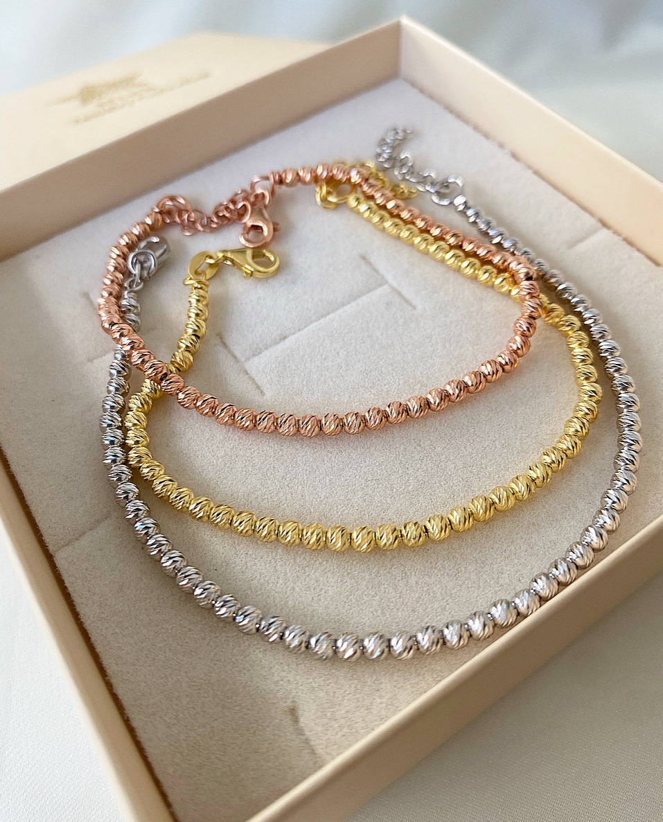 Bracciale sfere diamantate 3 mm