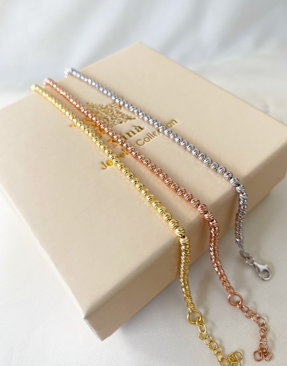 Bracciale sfere diamantate 3 mm - immagine 4