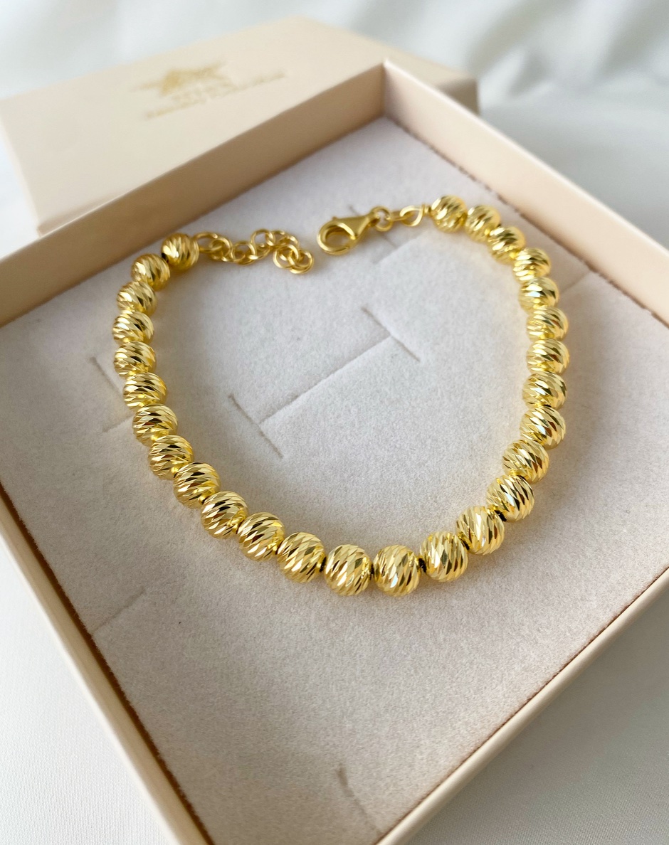 Bracciale sfere diamantate 6 mm - immagine 6