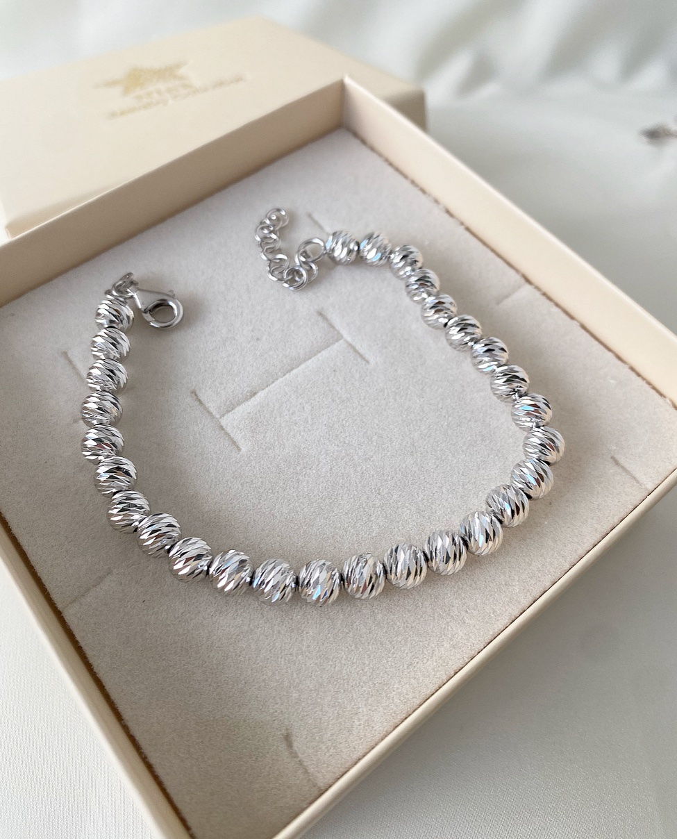 Bracciale sfere diamantate 6 mm - immagine 5