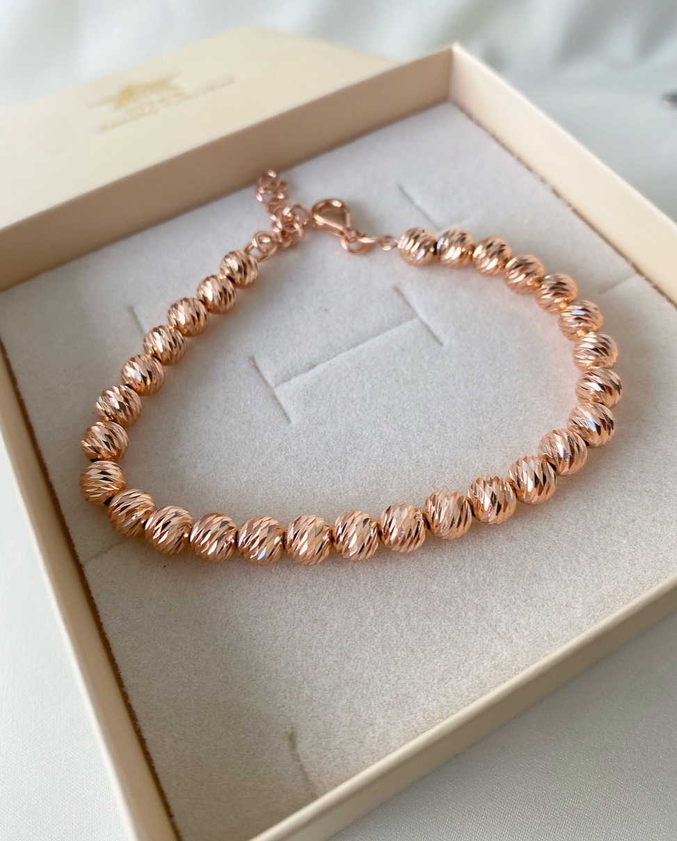 Bracciale sfere diamantate 6 mm - immagine 4