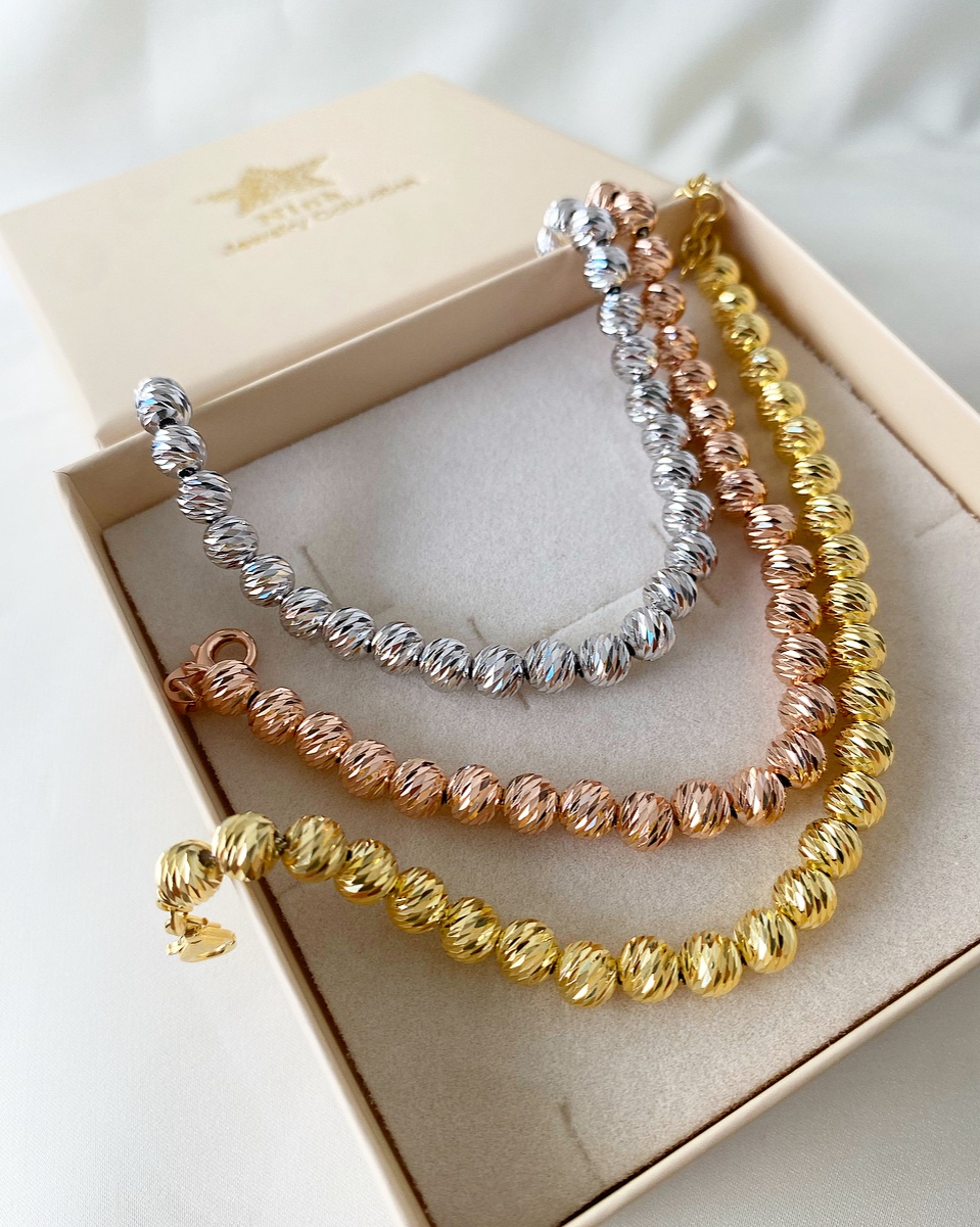 Bracciale sfere diamantate 6 mm - immagine 3
