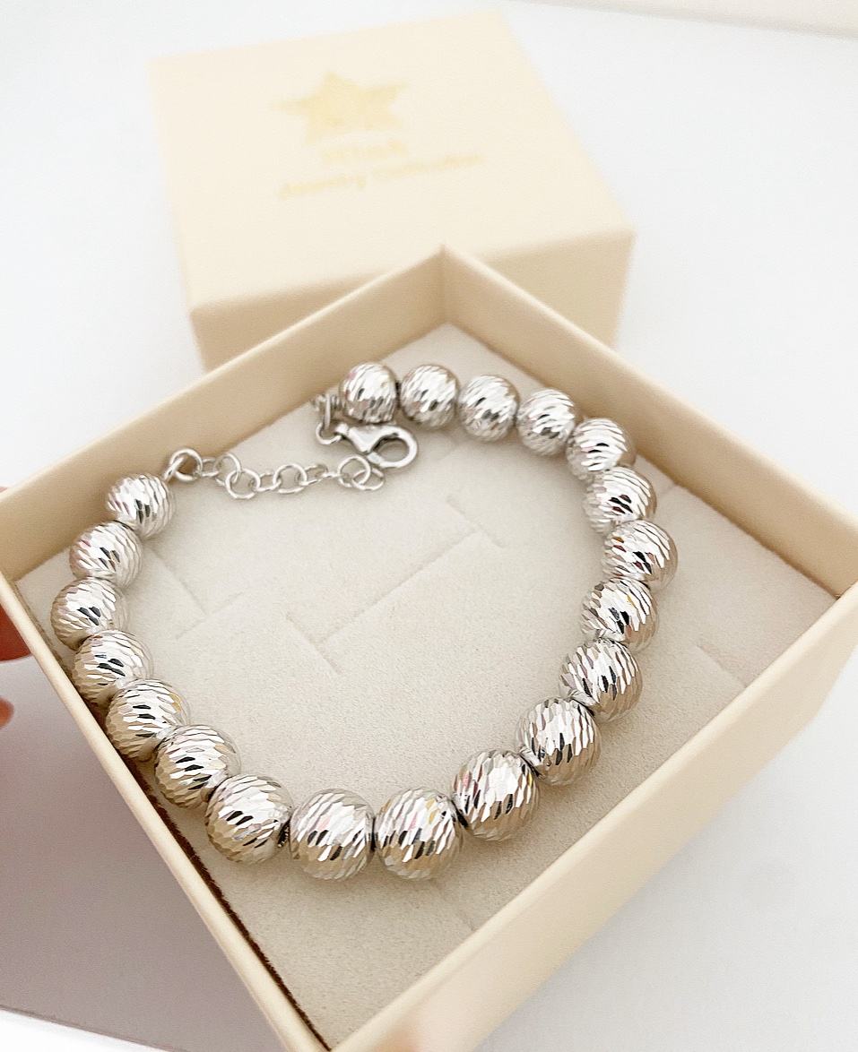 Bracciale sfere diamantate 8 mm