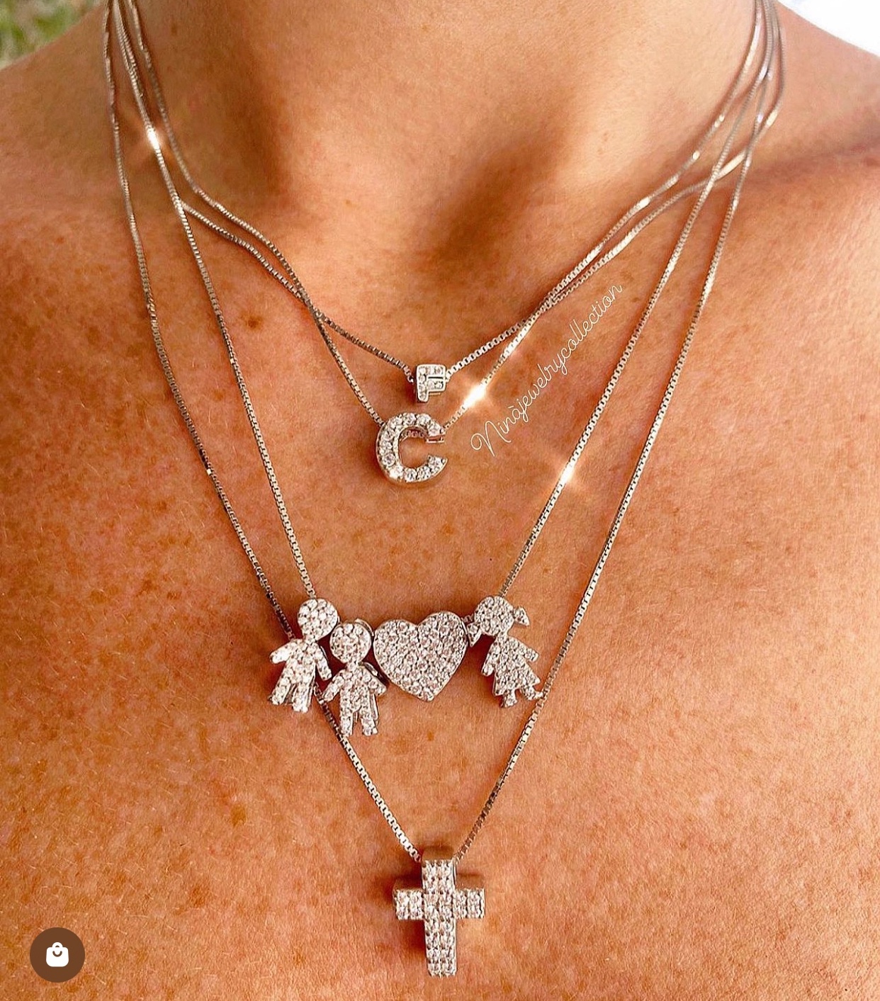 Collana maxi lettera passante Angelina - immagine 2