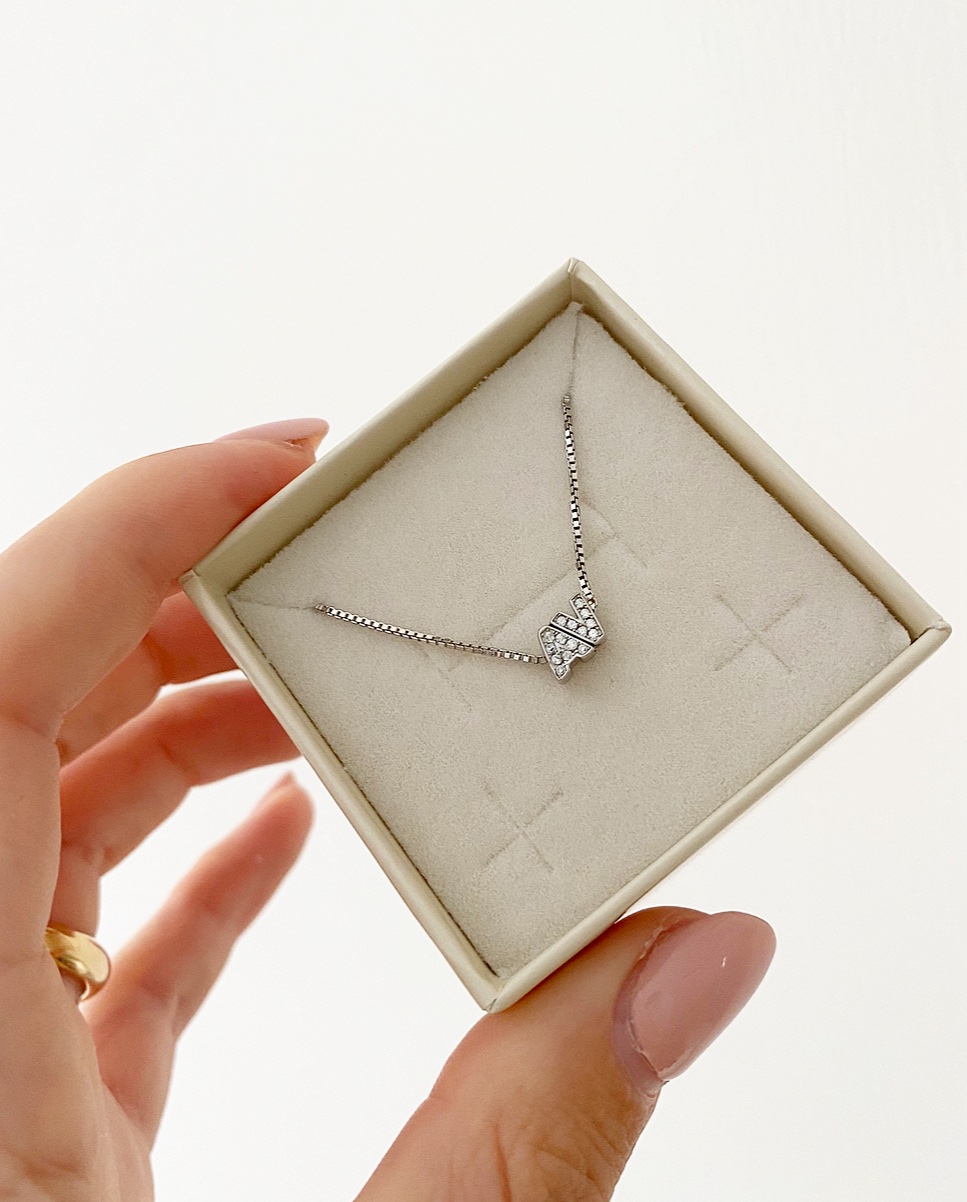 Collana due micro lettere o cuore personalizzabile Larya