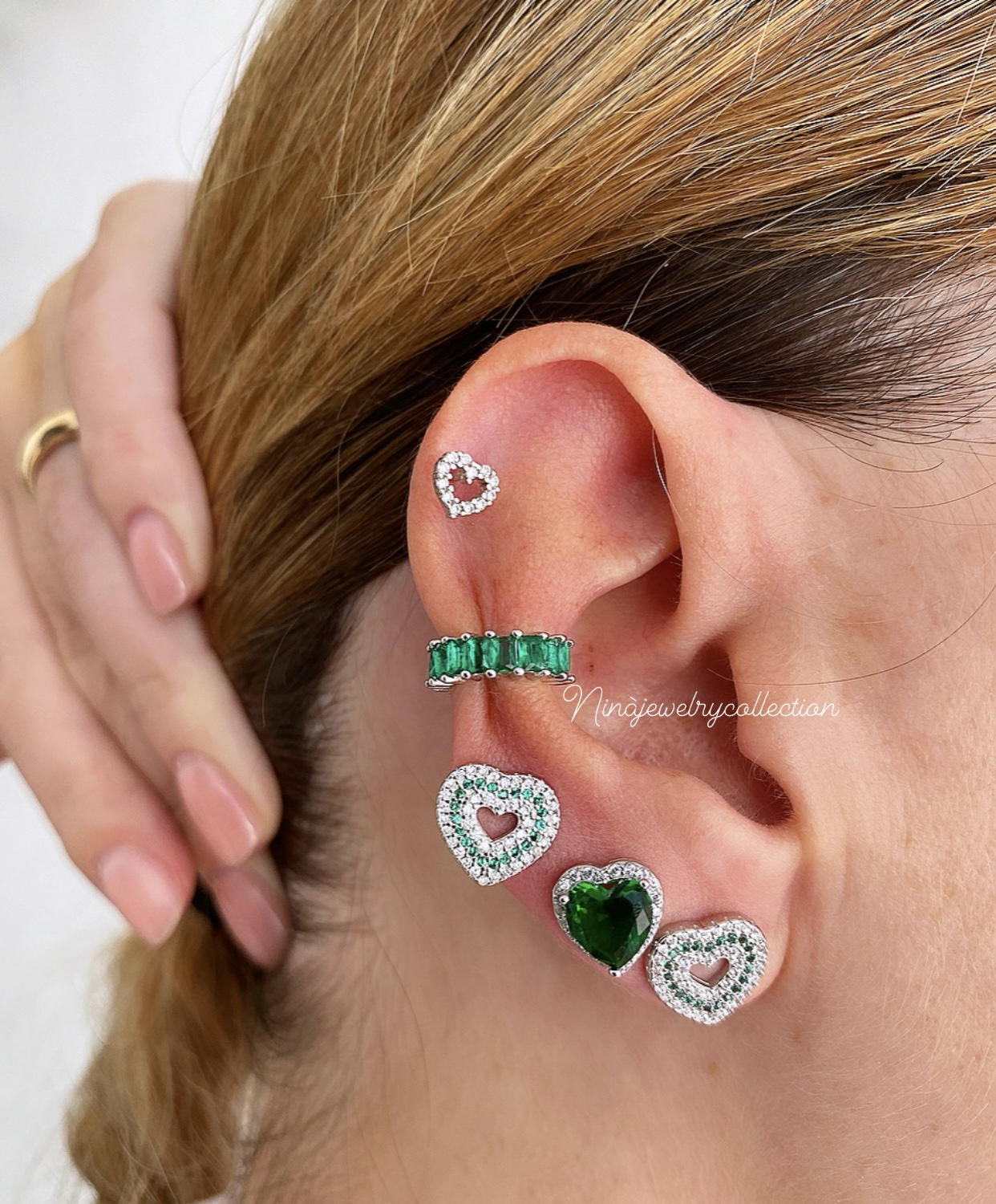 Orecchino ear cuff polsino baguette Bolivia