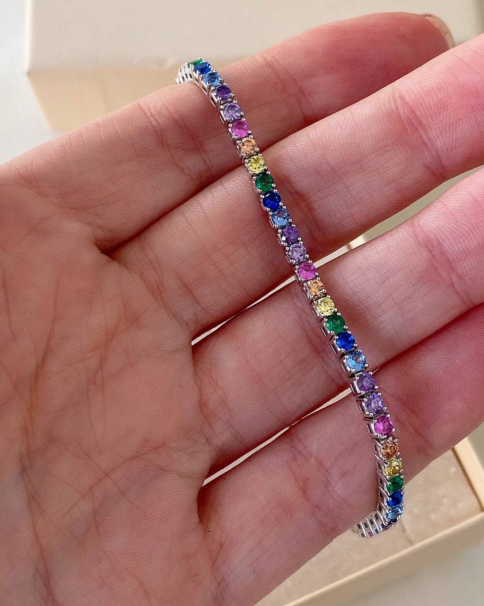 Bracciale tennis multicolore Agatha