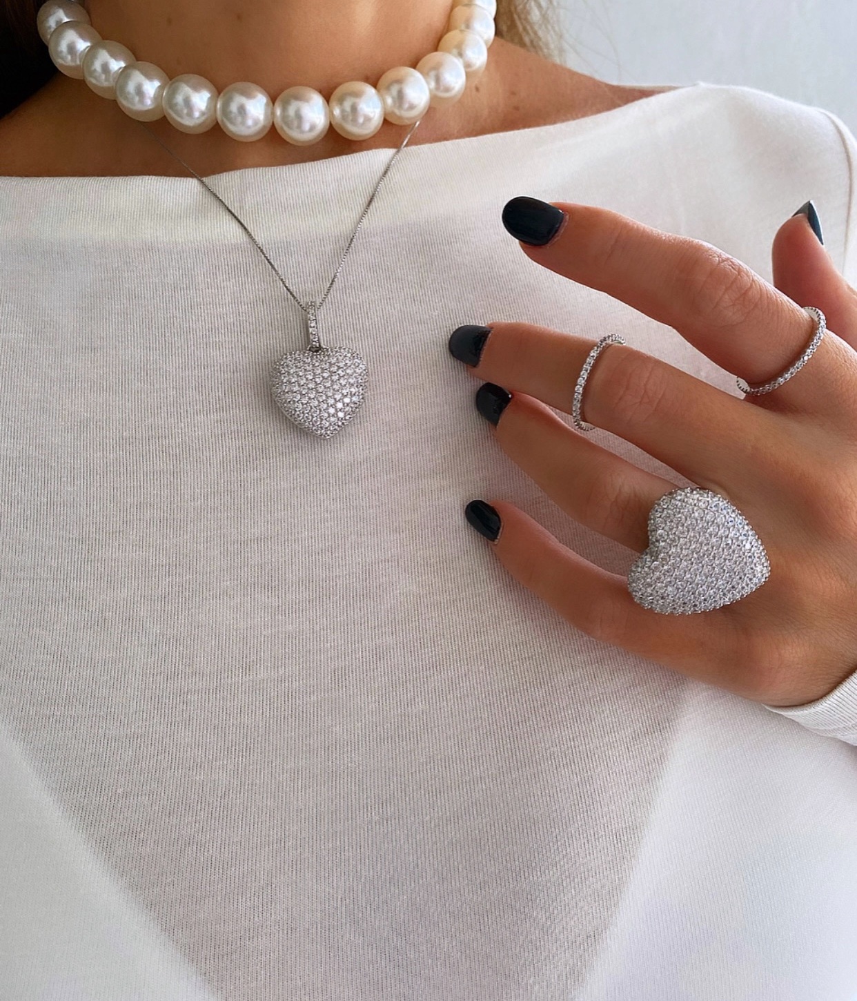 Collana cuore pavè Andra
