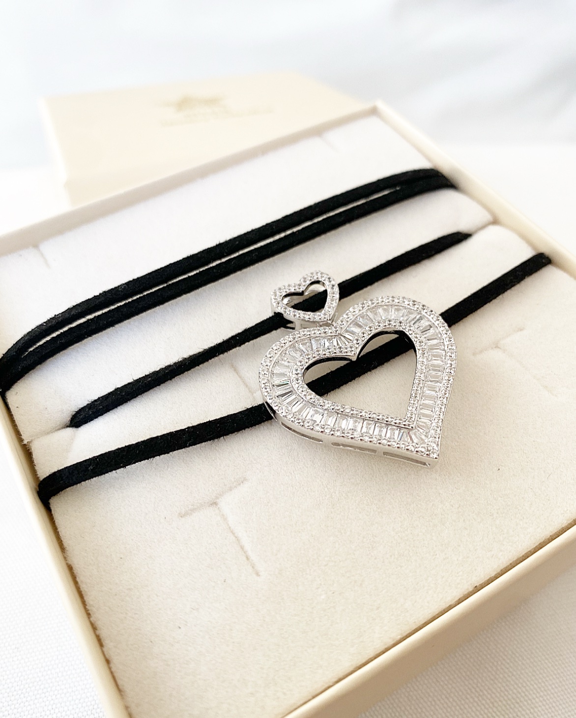 Collana o choker cuore open pavè Ortensia - immagine 2