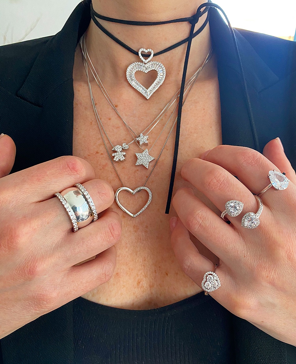 Collana o choker cuore open pavè Ortensia - immagine 5