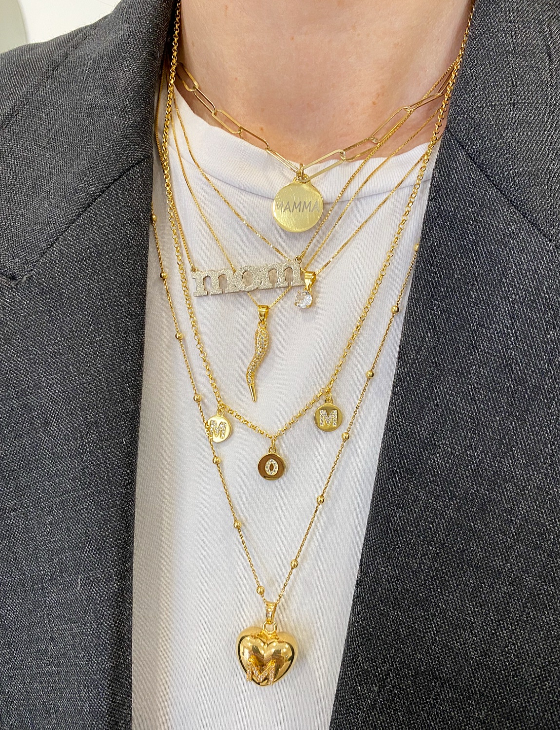 Collana Mom personalizzabile Diamantata - immagine 5