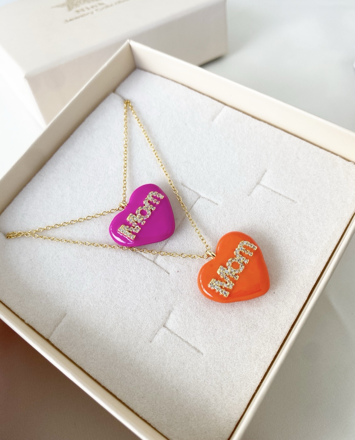 Collana cuore smaltato mom - immagine 2