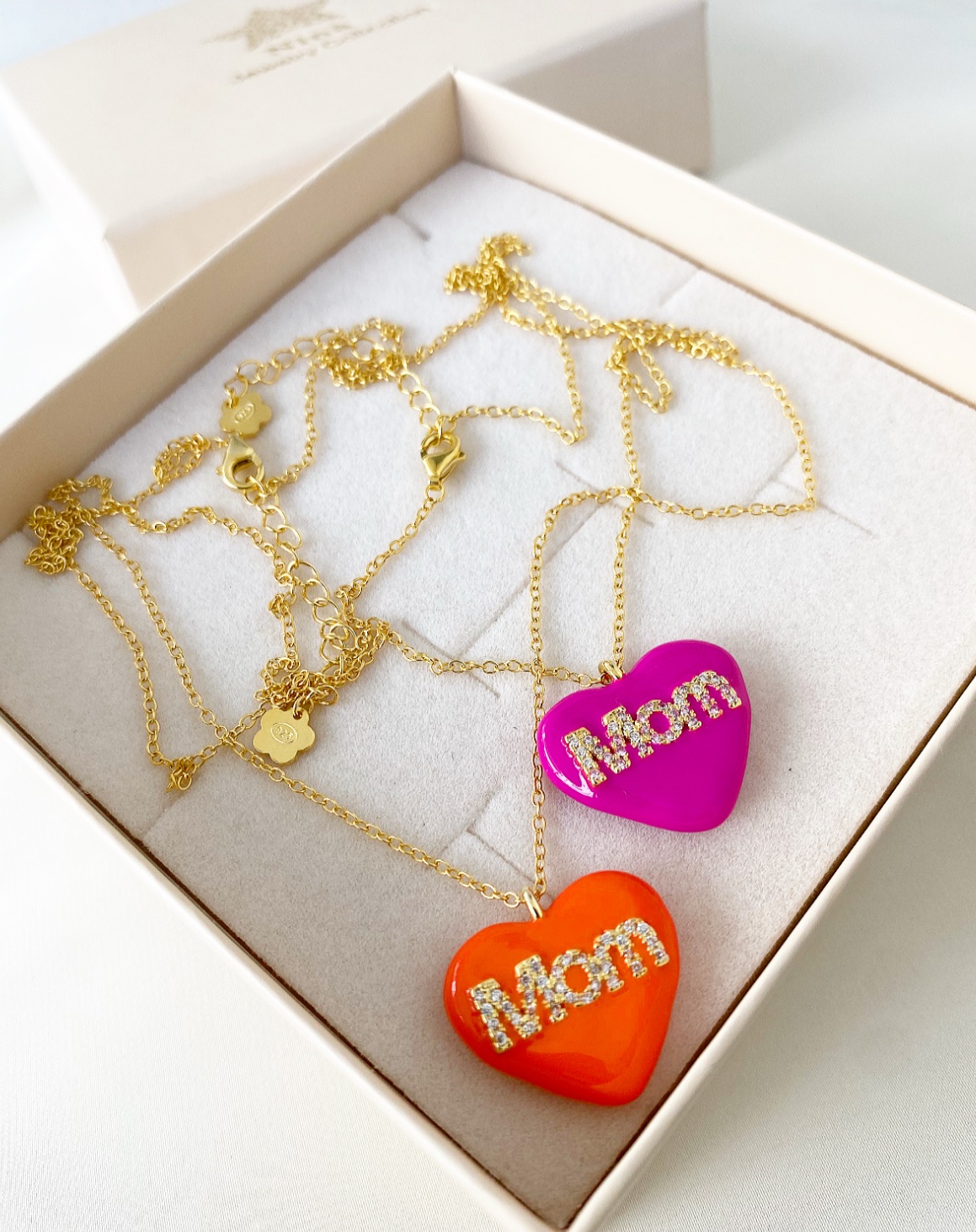 Collana cuore smaltato mom