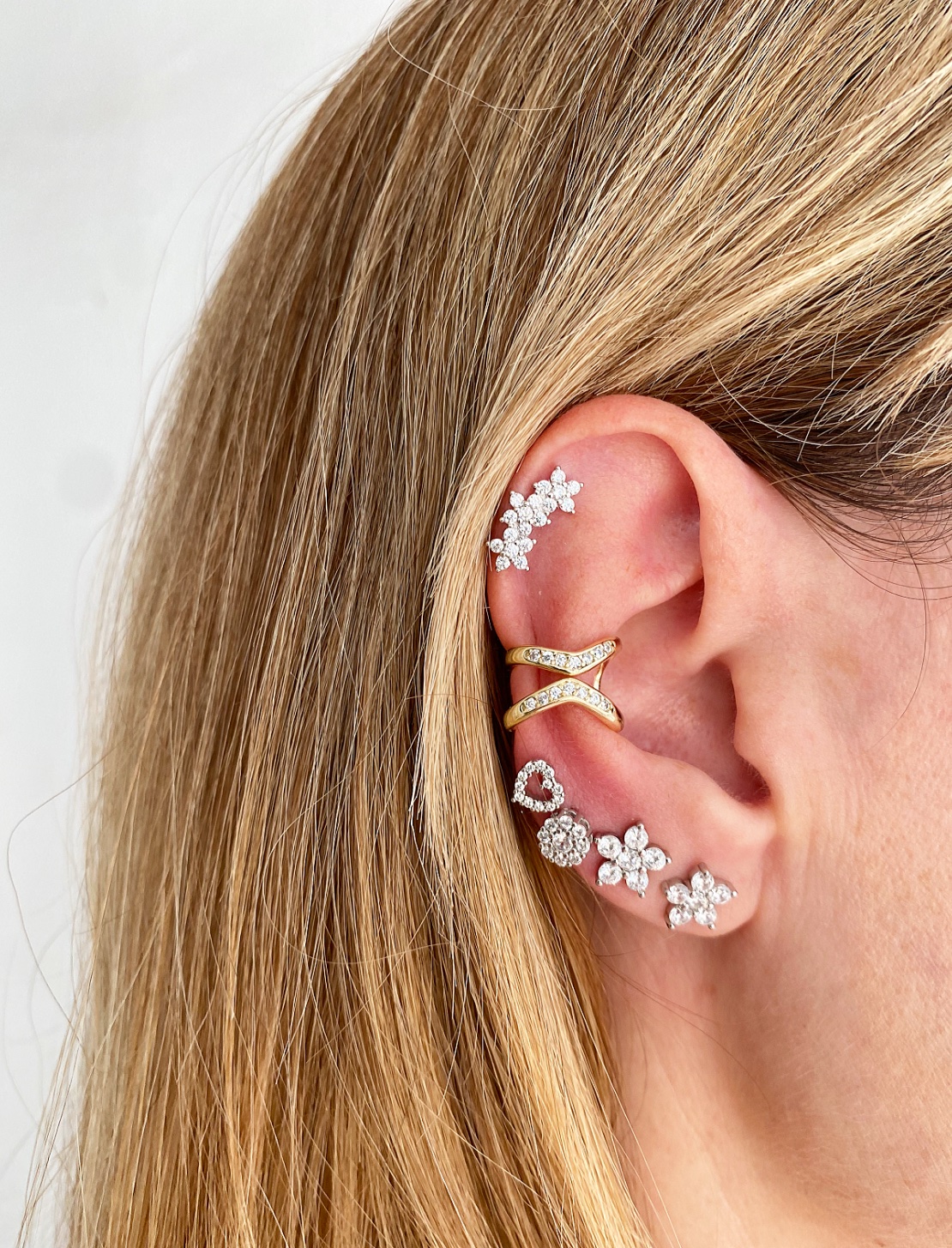 Orecchino ear cuff polsino Rosy