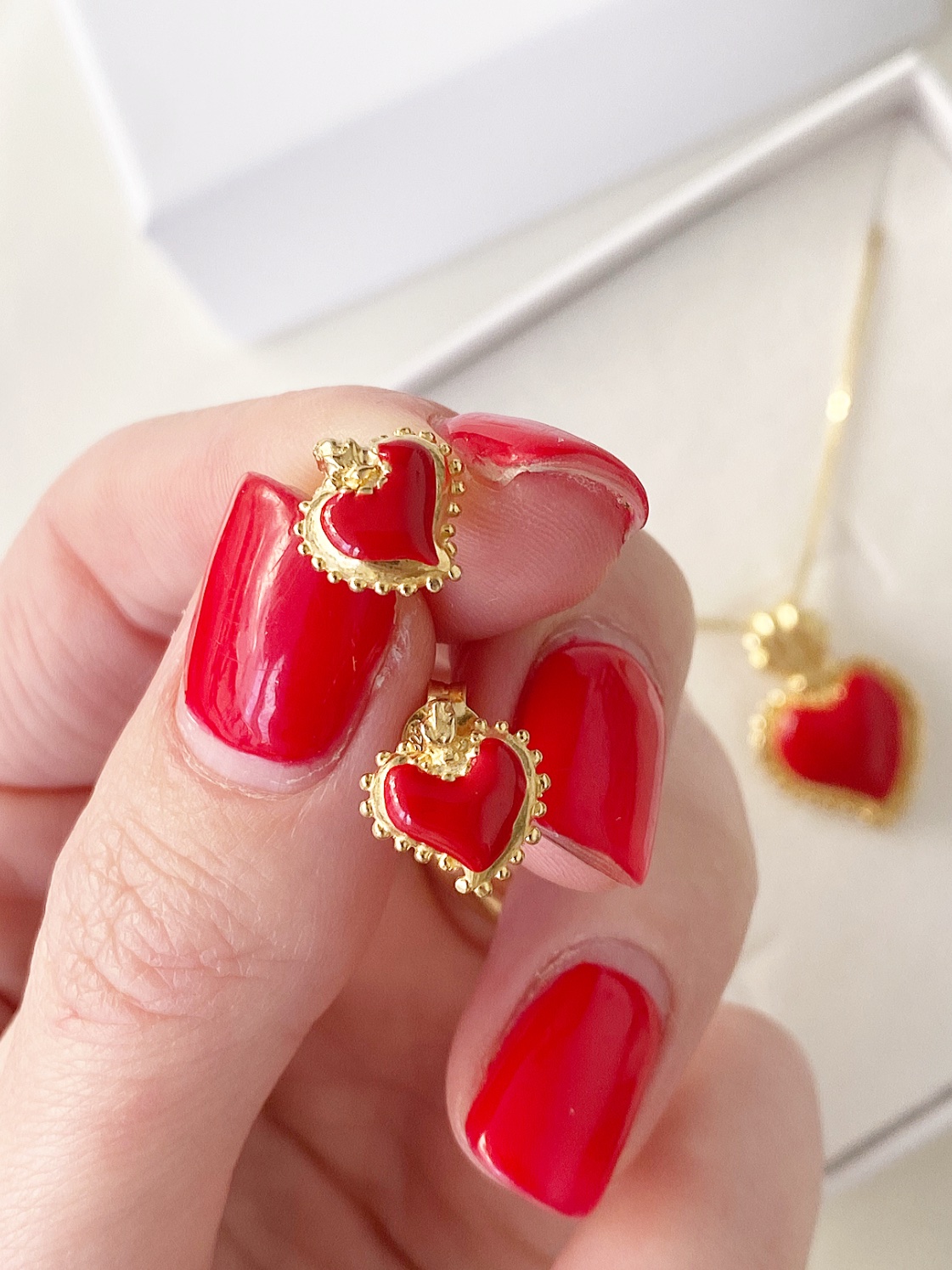 Orecchini coppia cuore sacro small