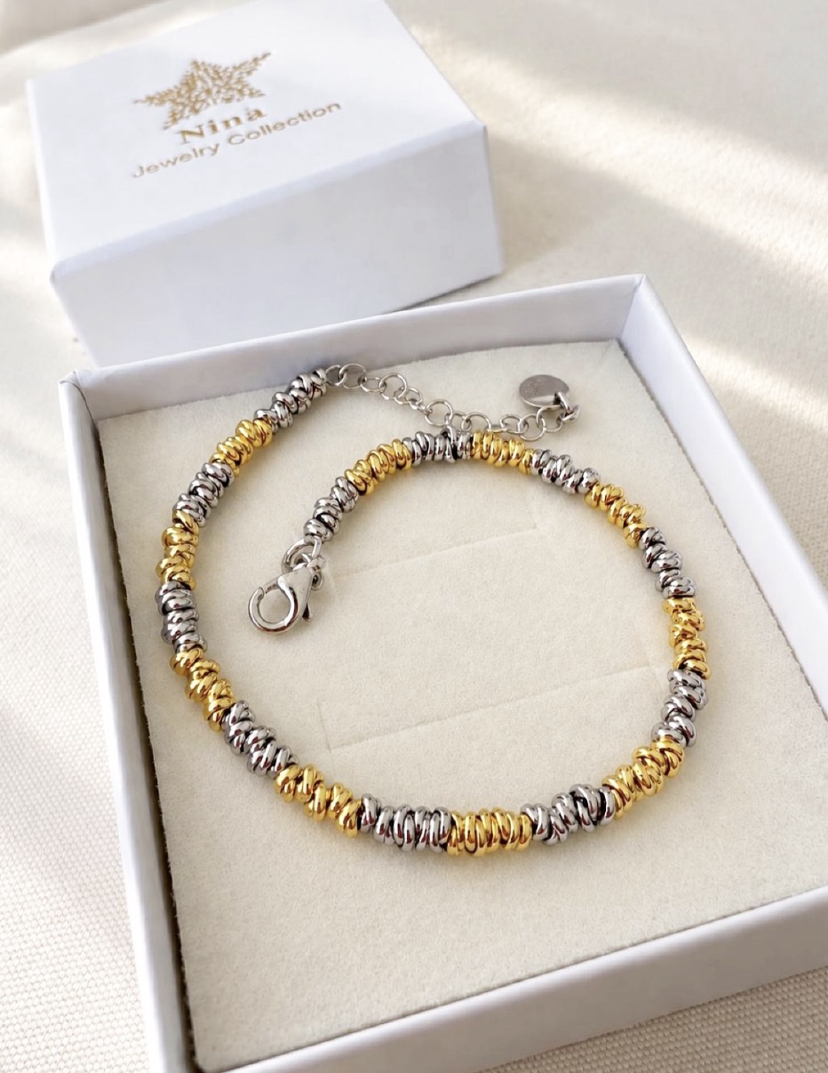 Bracciale nodini bicolor